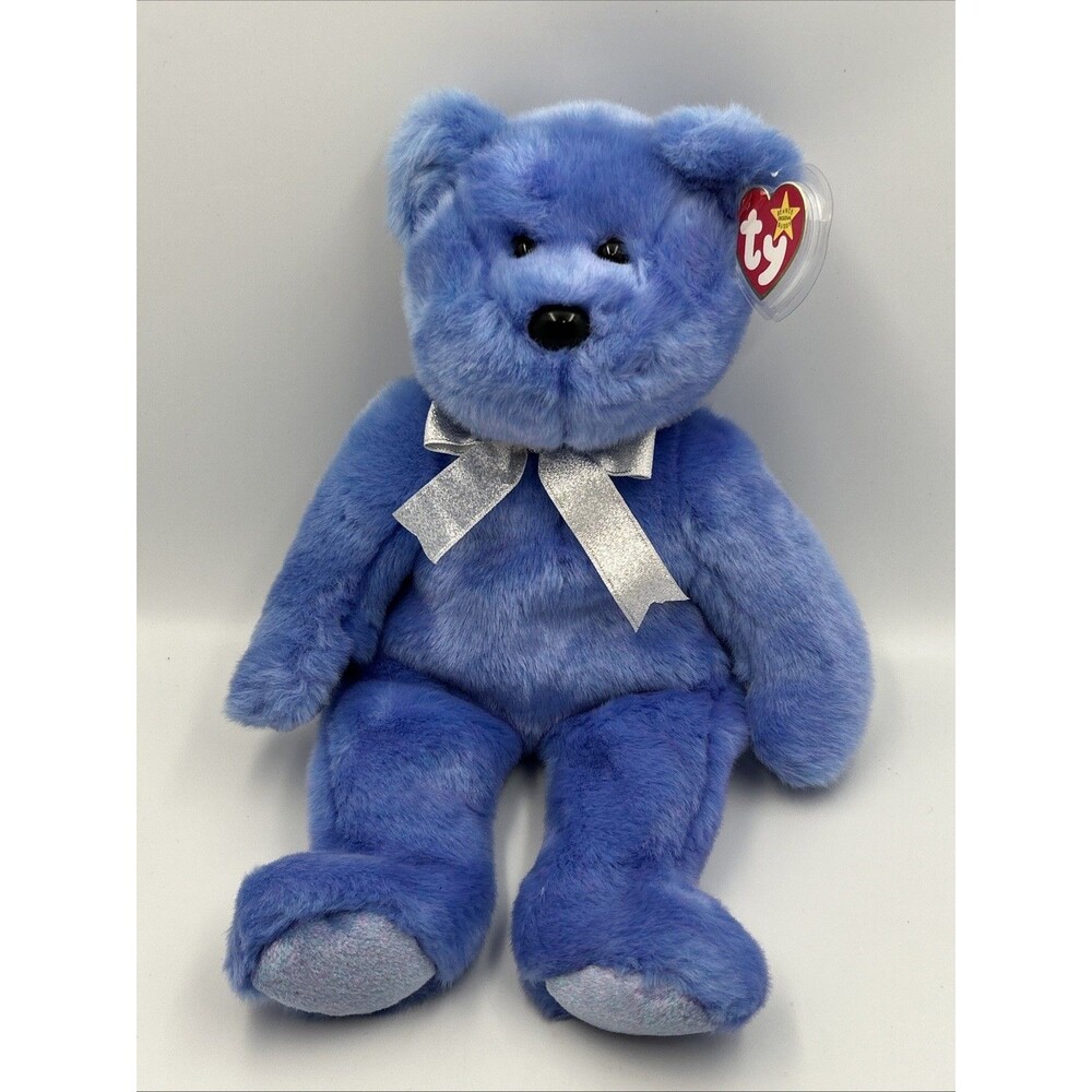 Vintage Ty Beanie Buddy Clubby II Blue Bear BBOC Kit II 1999 Retired 14" w/ Tags